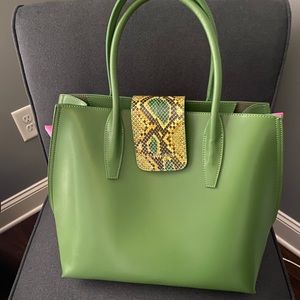 Vintage Sassy Jones 'Reia' Luxe Tote - Emerald; NWOT